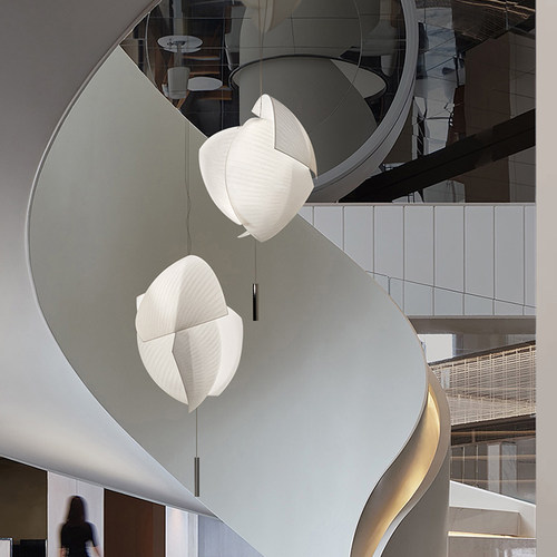 贝壳侘寂风吊灯餐厅日式装饰设计师商业用酒店展厅咖啡厅灯具