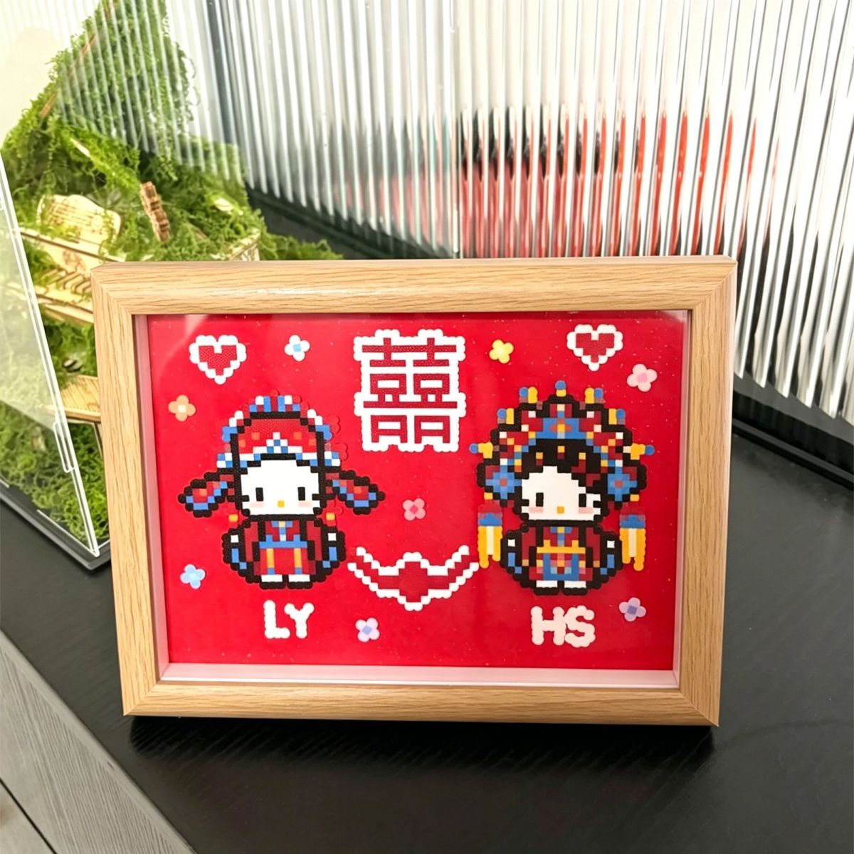 中空拼豆相框新郎新娘送礼