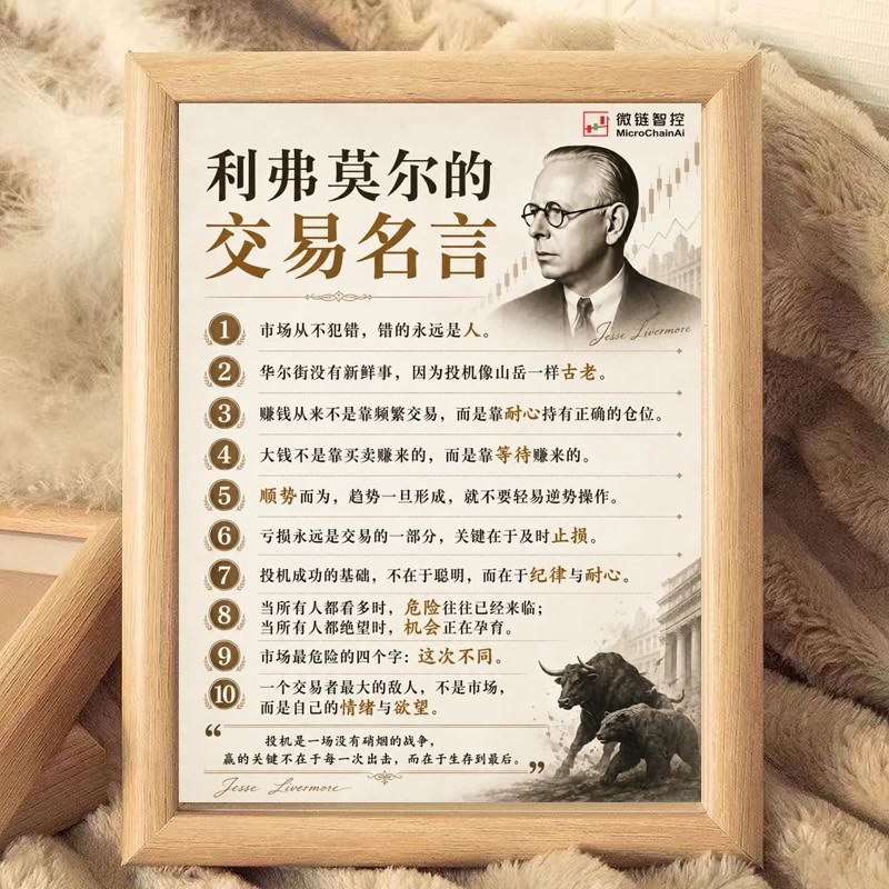 利弗莫尔名言复古木质相框摆件