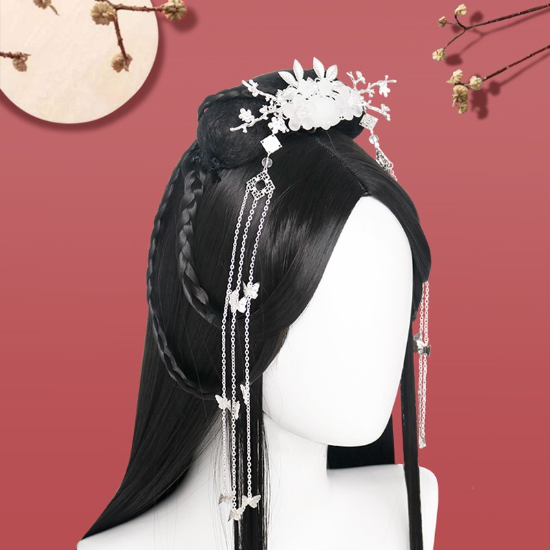 古装整顶头套式汉服假发女全套头古风长直发古装造型汉服cos假毛