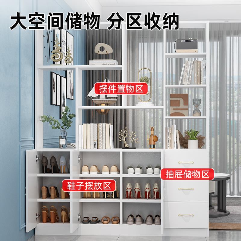 玄关入户隔断鞋柜一体进门客厅屏风储物柜轻奢酒柜靠墙衣帽置物柜