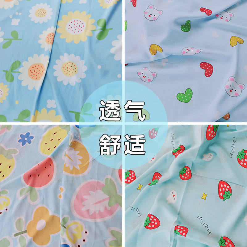 桑棉绸夏凉被夏季纯棉冷感夏被可水洗桑绵绸布料假被单人双人被子
