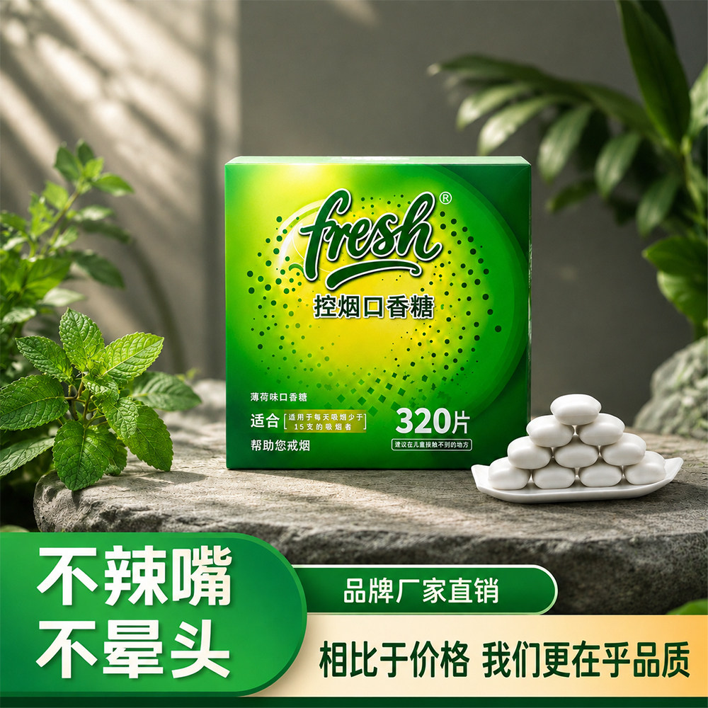 费希戒烟口香糖辅助戒烟咀嚼片无糖薄荷味辅助软糖