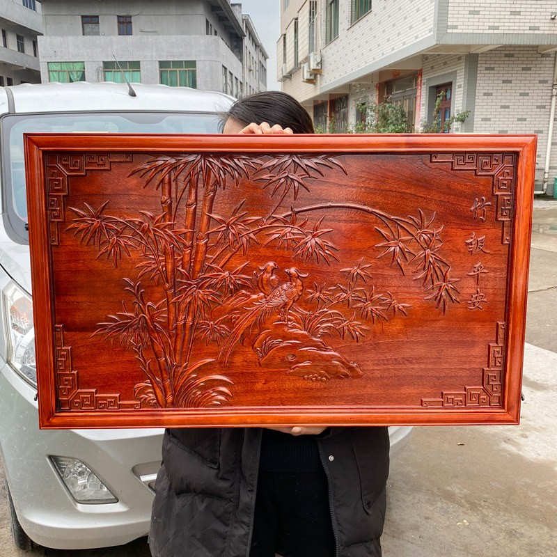 实木新款配电箱大尺寸定制新中式竹子电表箱画装饰画遮挡箱高级感