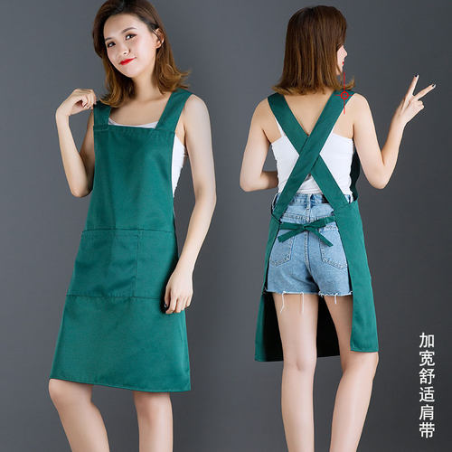围裙定制logo印字时尚餐饮火锅奶茶店超市工作服家用厨房围腰订做