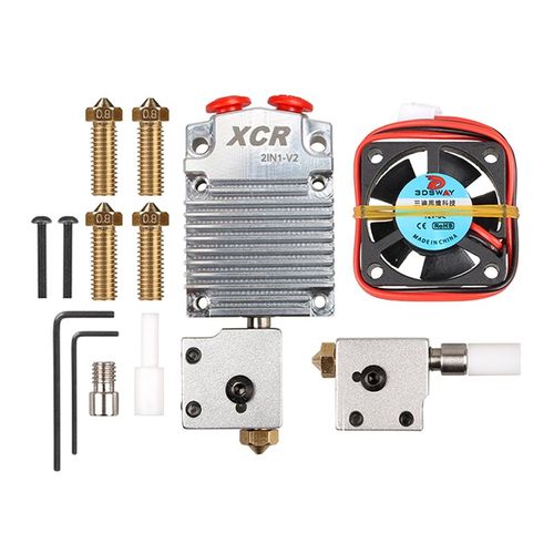 3D打印机配件XCR 2IN1-V2喷头双色切换彩色打印头两进一出喷头