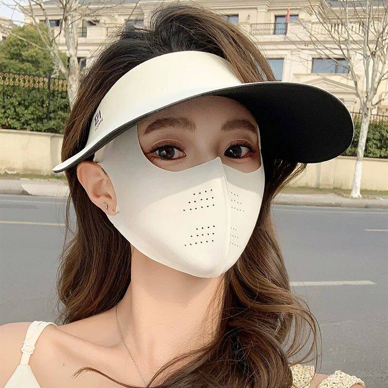 女士防晒面罩护颈帽子一体可拆卸冰丝口罩2026新款全脸防晒脸罩夏