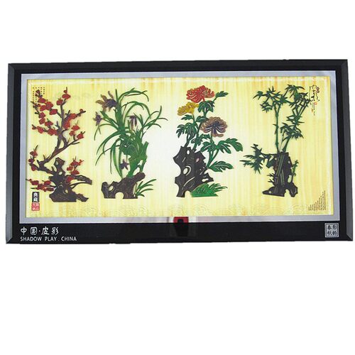 长条皮影框装饰画摆件中国风特色礼品送老外出国礼物手工艺品皮影