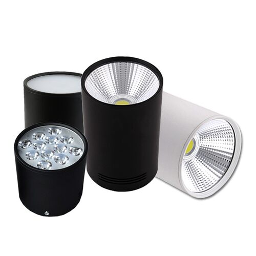 LED明装射灯筒灯免开孔吊线5w7w12w15w18w20w30w店铺cob天花灯具