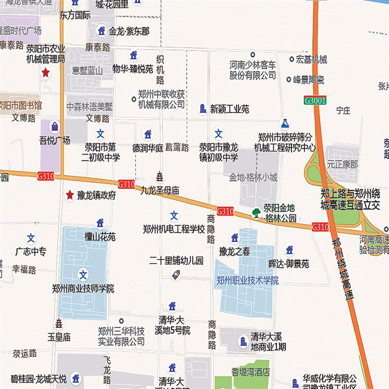 2026新款郑州市城区地图办公室挂图高清防水墙壁装饰实物推荐定制