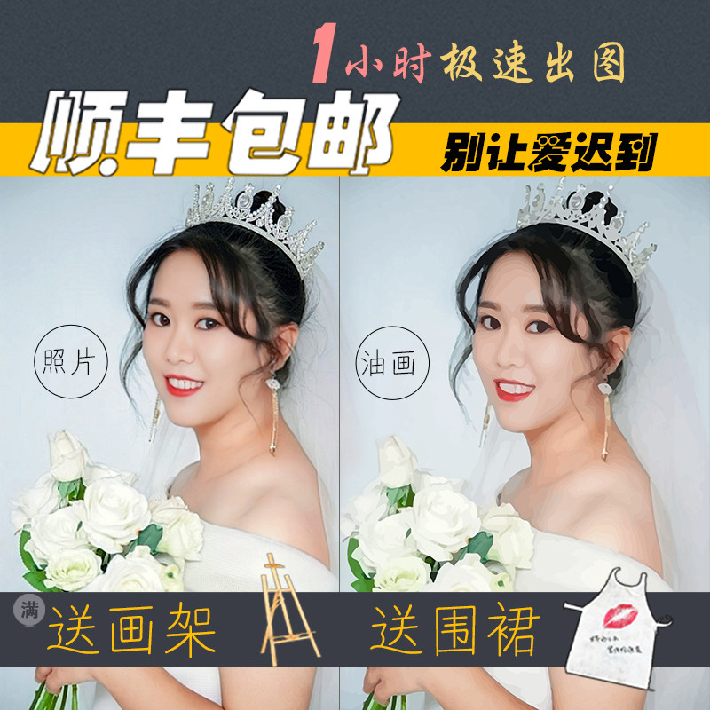 diy数字油画定制明星照片手工手自绘礼物填上色油彩画装饰画艺彩
