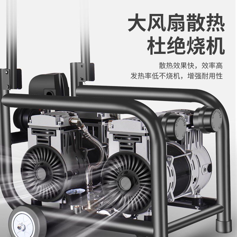 润涂电动220V气泵高压空压机静音无油双空压打气压缩机真石漆喷涂