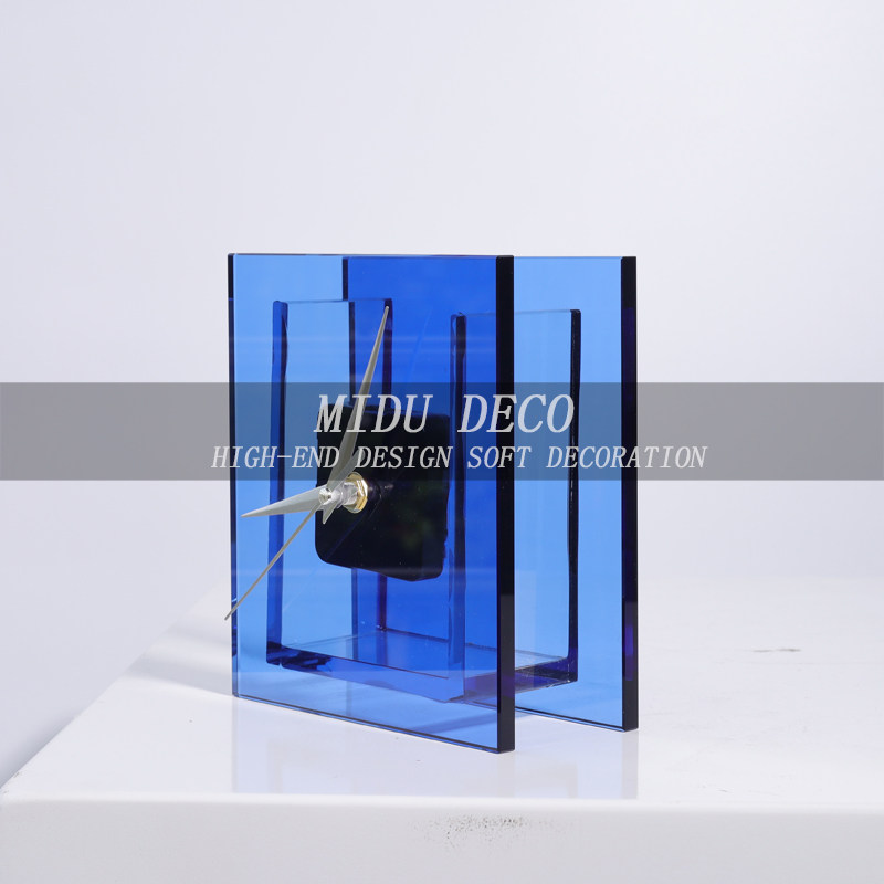 北欧创意欧式时钟桌面水晶工艺品摆件洋房卧室床头柜家居软装饰品
