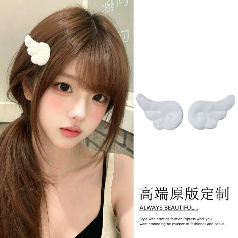 网红同款白色天使翅膀发夹可爱少女侧边边夹刘海夹发卡头饰发饰女