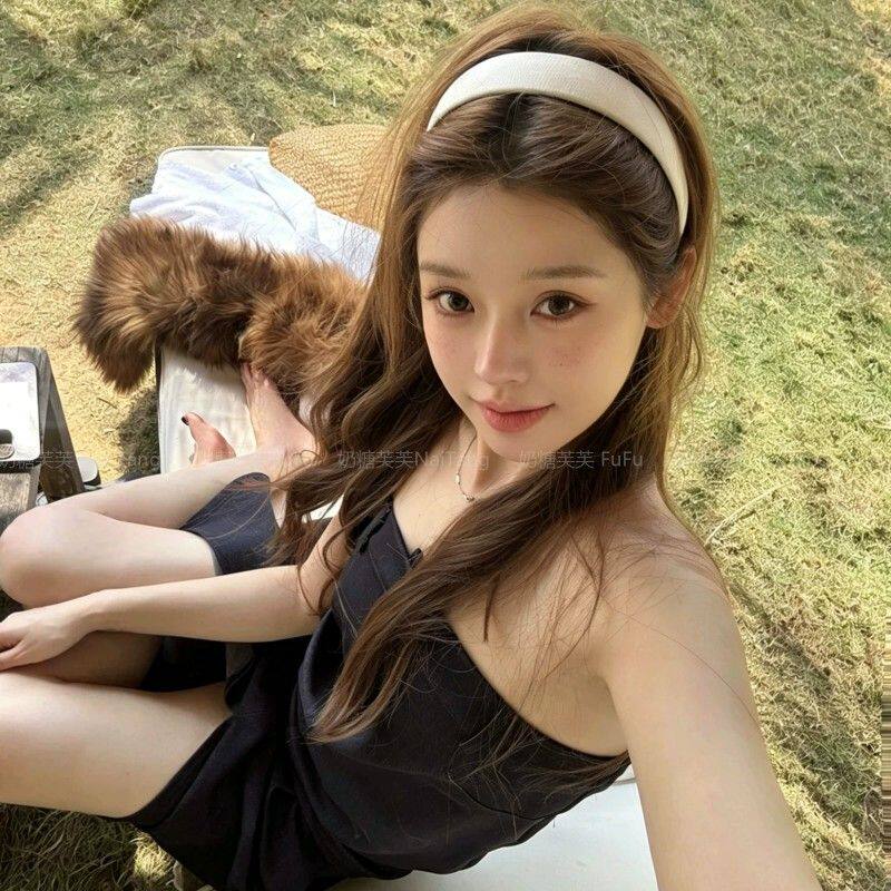 ins韩系复古白色宽边发箍女2026新款高级感休闲百搭简约头箍发饰