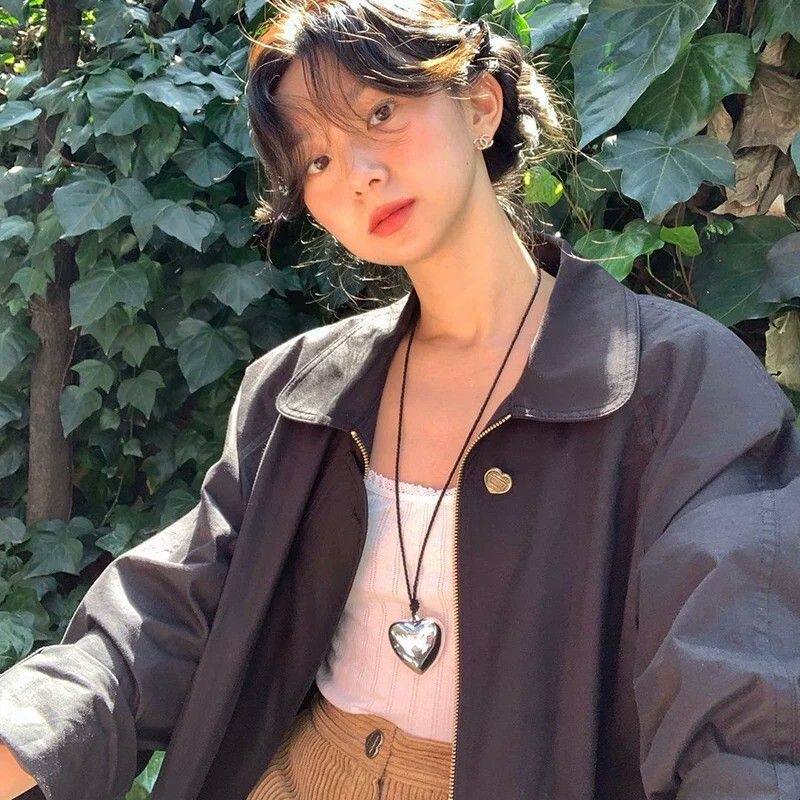 fever同款银色爱心吊坠项链choker2024新款颈链脖链锁骨链配饰女