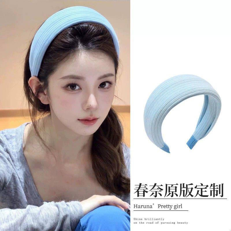 韩系浅蓝色发箍女高颅顶头箍高级感头饰发饰2026新款洗脸发捆发卡