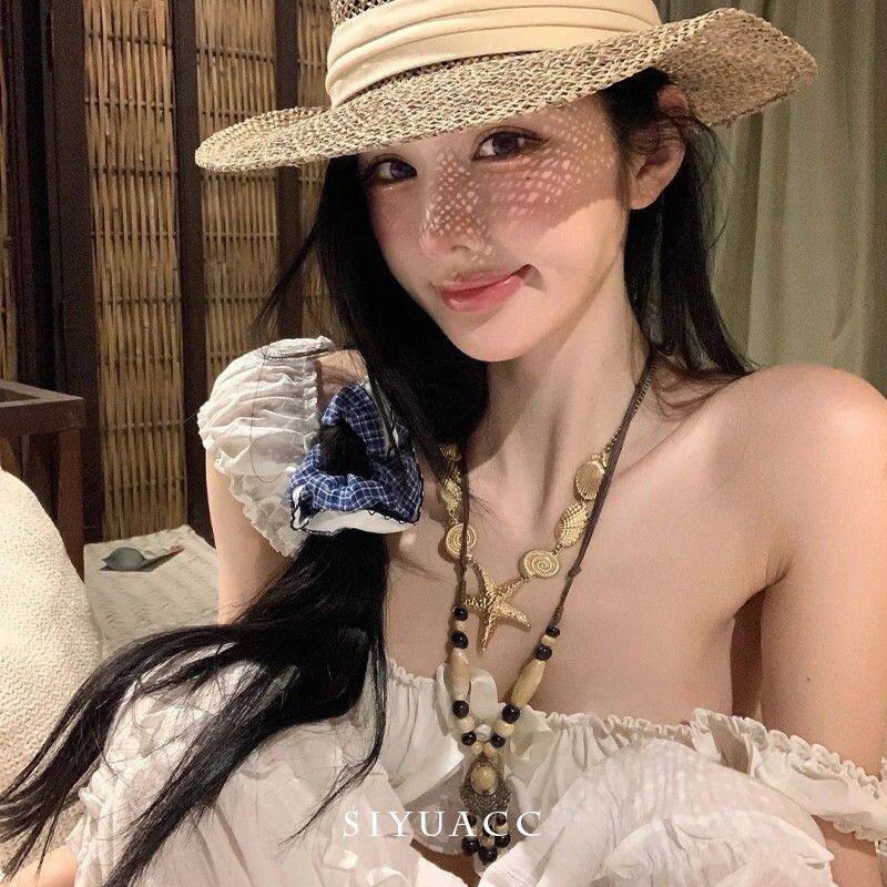 波西米亚风双层项链女气质复古叠戴颈链choker海边度假拍照配饰