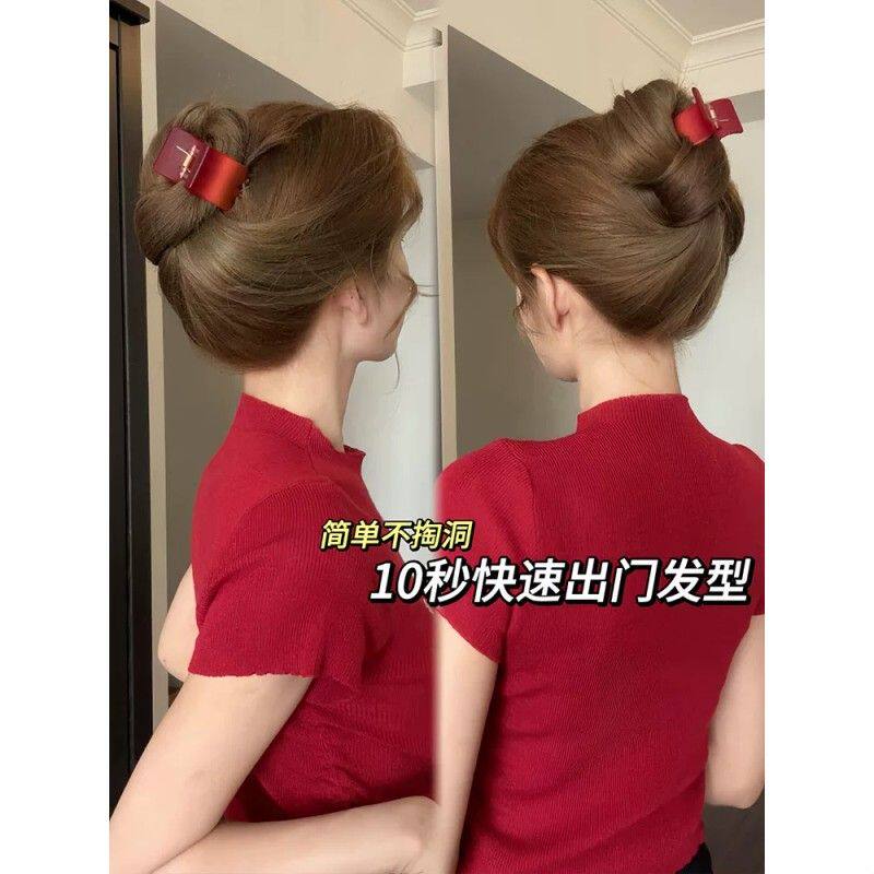 2025新款色系比大抓夹还能抓夹子混色渐层後脑勺马尾夹发夹发饰女
