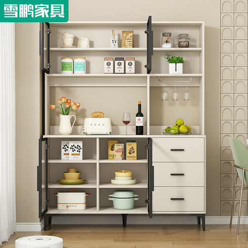 简约餐柜家用客厅酒柜茶水柜一体靠墙置物立柜厨房整体橱柜收纳柜