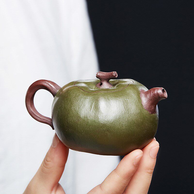 尊壶宜兴纯全手工仿生番茄紫砂壶原矿绿泥小茶壶单人家用紫沙茶具