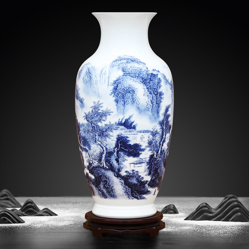 景德镇陶瓷器花瓶花艺办公室摆件工艺品家居客厅电视柜玄关装饰品