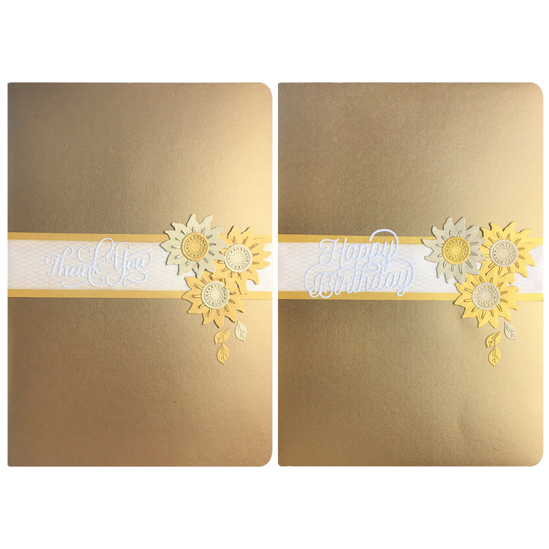 高档A4缎带手工贺卡定制商务感谢生日祝福送长辈领导退休慰问卡片