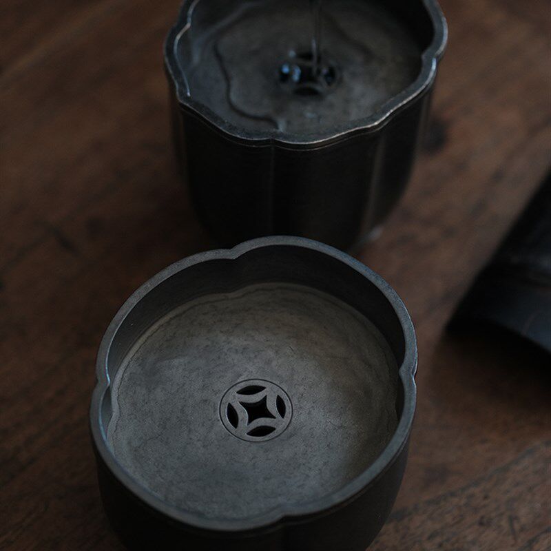 学古 海棠 清和 建水 茶洗 茶具 零配 锡制 水盂 茶海 茶艺配件