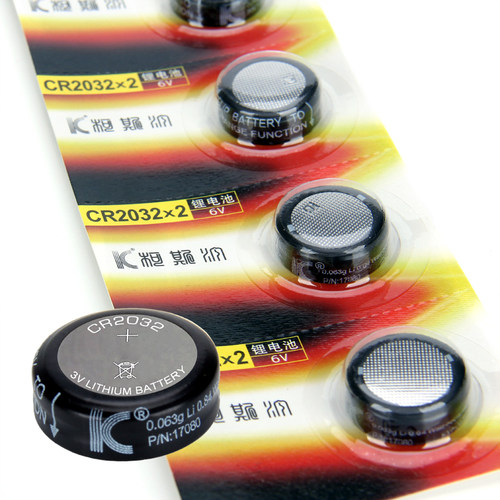 柯斯汀CR2032纽扣电池2颗串联6V宠物吊坠玩具户外夜跑LED灯锂电池