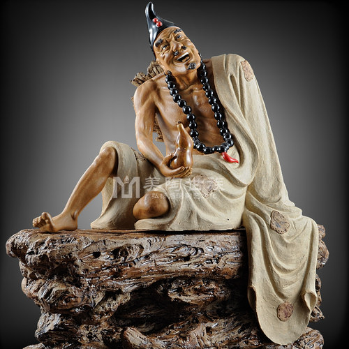 石湾陶瓷公仔大师工艺礼精品家居客厅招财镇宅装饰品活佛济公摆件