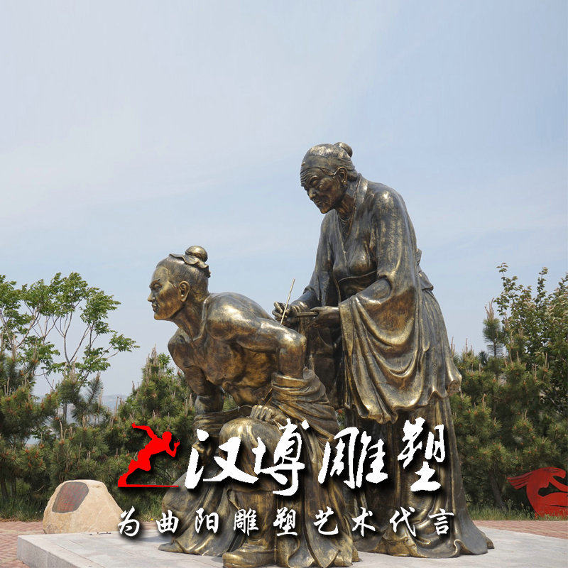玻璃钢仿铜古代人物雕塑景观园林铸铜精忠报国岳飞名人塑像定制做