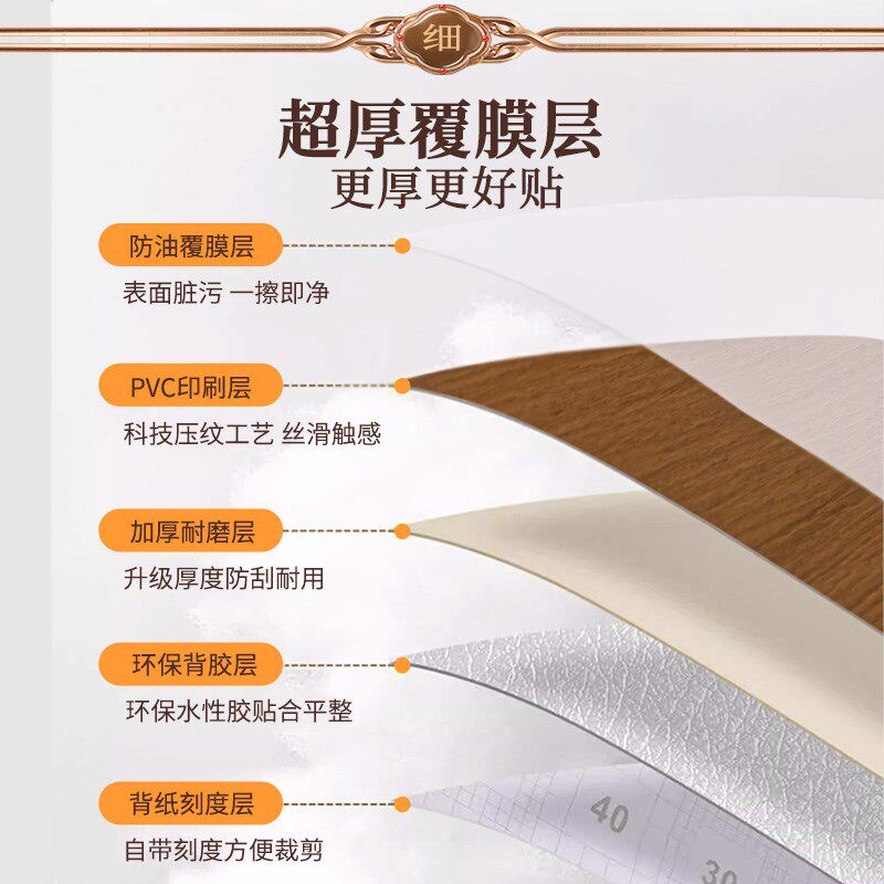 黑胡桃木色贴纸自粘加厚厨房橱柜柜子柜门遮丑家具翻新改色贴膜