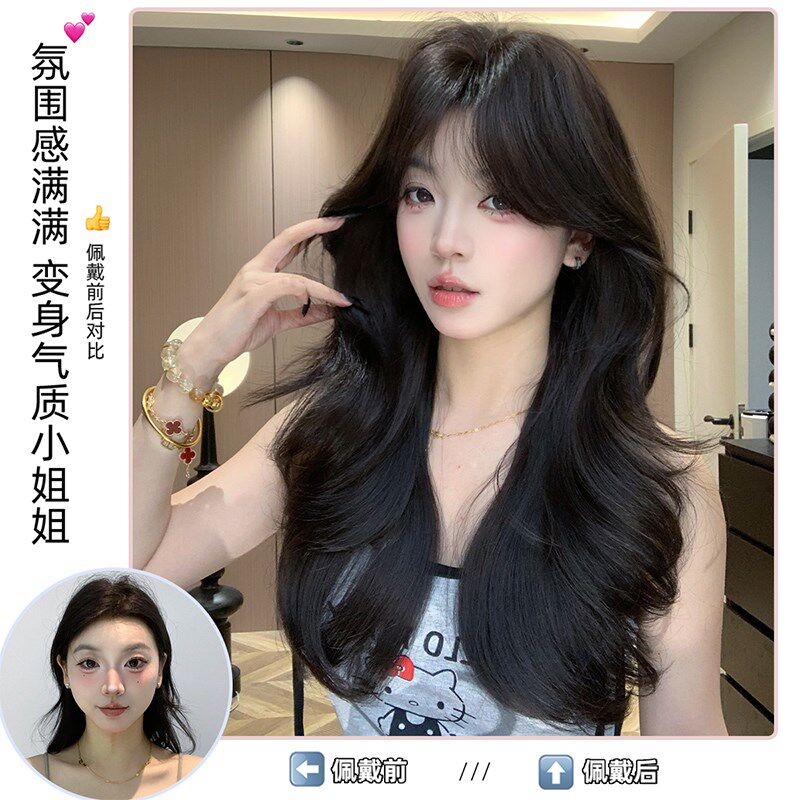【梦中情发】升级3.0-束朵假发女中分自然长卷发Lolita网红全头套