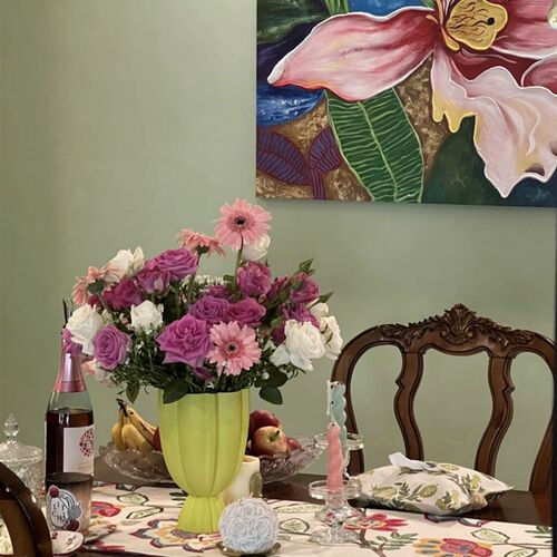 宅物 高级感小轻奢大口径杨桃花瓶