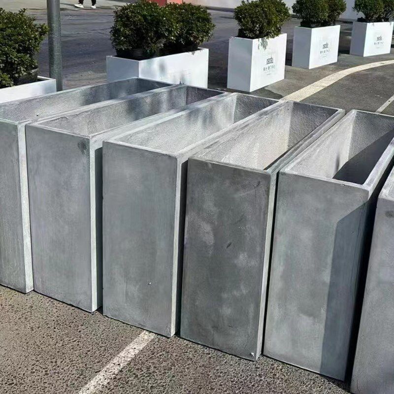 高扁窄长方形镁泥水泥花盆户外大尺寸落地种植箱北欧简约花箱隔断