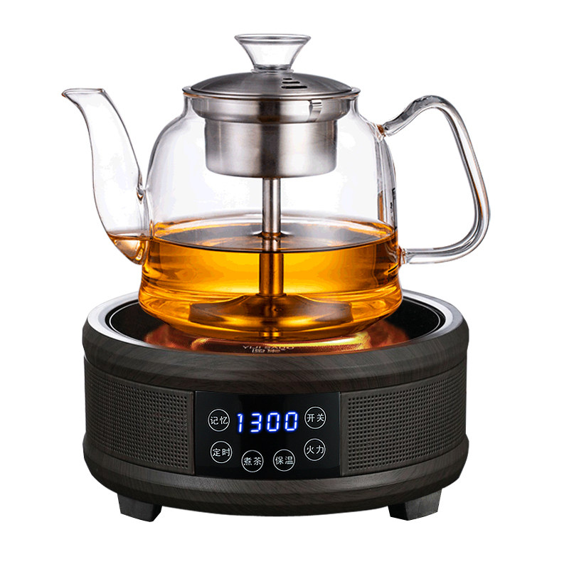 电陶炉玻璃茶壶煮茶器黑茶蒸茶壶耐热大容量蒸汽烧水壶家用泡茶具
