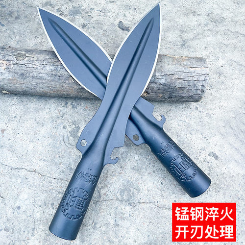 新款矛头多功能户外尖铲子全钢矛刀霸王枪祖鲁矛带尖长矛头红缨枪