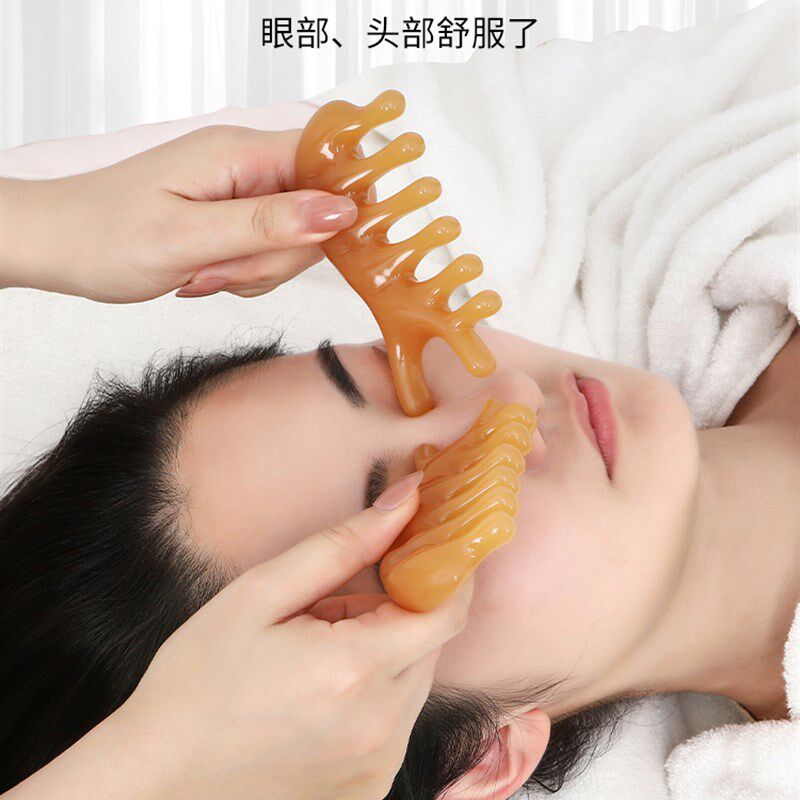 头部按摩器五爪梳子头皮经络按眼部头部经络梳头疗专用神器五齿梳