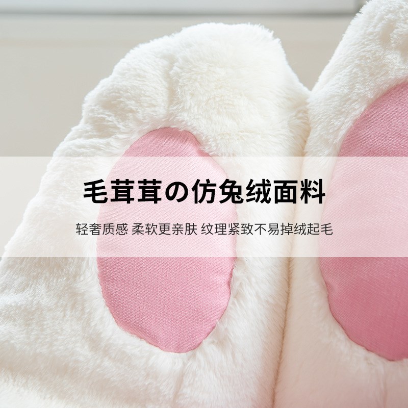 懒人沙发椅布套仿兔绒毛豆袋套榻榻米成人坐垫套可爱毛绒猫爪布套