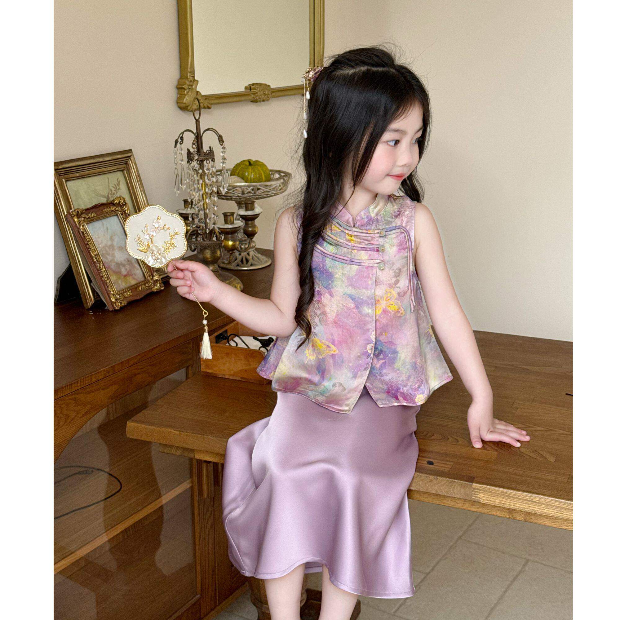 夏季女童新中式汉服鱼尾裙套装