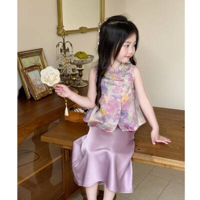 夏季女童新中式汉服鱼尾裙套装