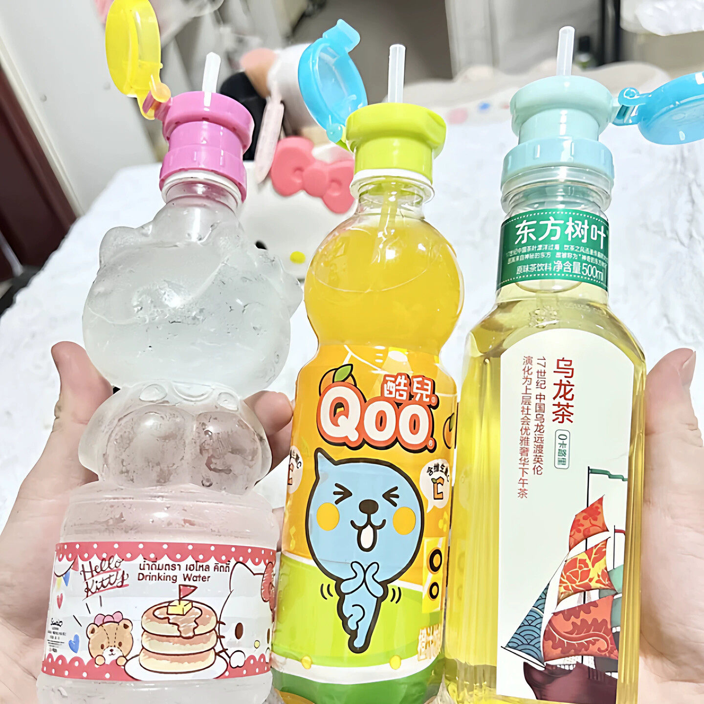 饮料矿泉水三合一吸管转换头大口径健身便携水瓶喝水瓶盖防漏外出