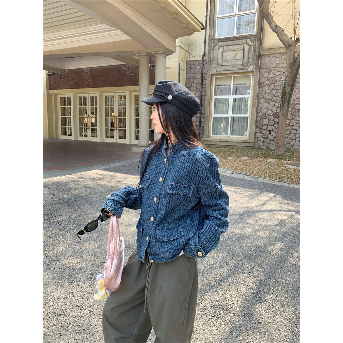 现货代发小香风牛仔外套