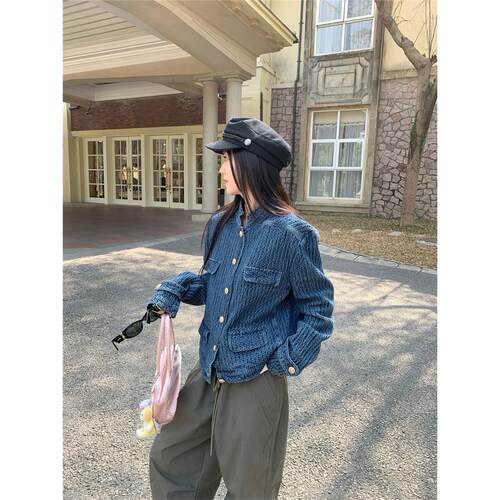 现货代发小香风牛仔外套