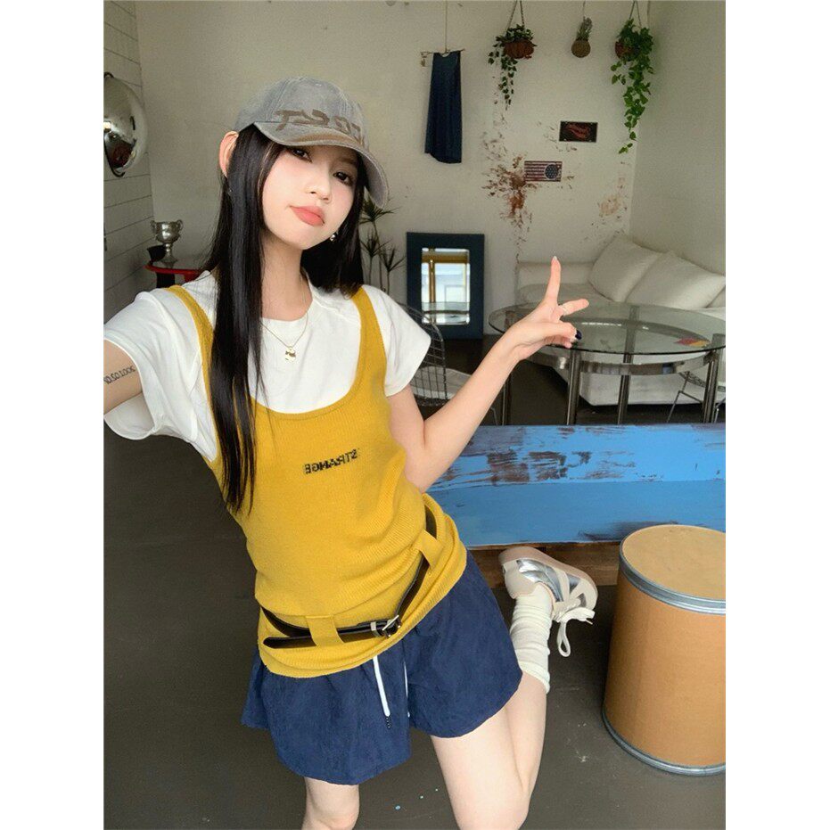 2026夏季新款撞色针织吊