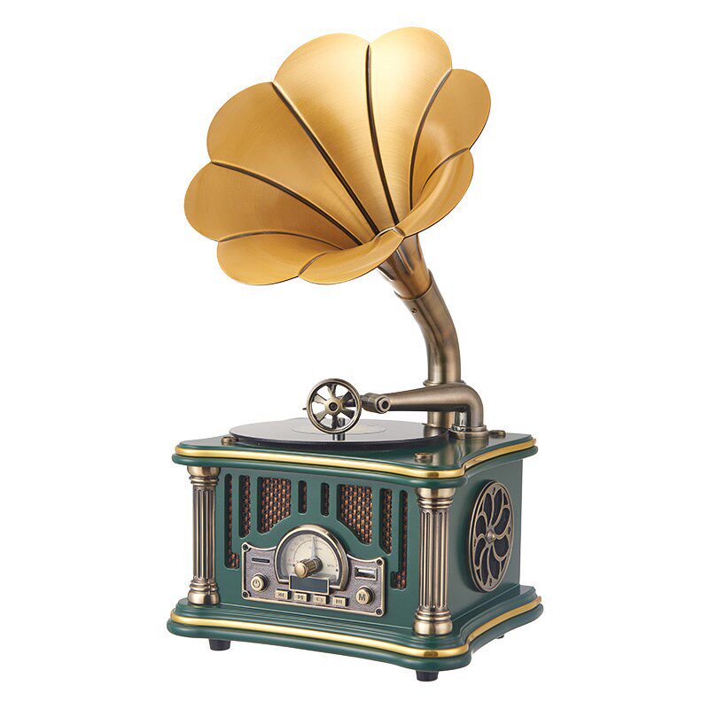 柏林之声留声机复古cd迷你唱片机收音机蓝牙客厅充电音响摆件送礼