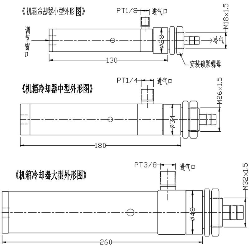 机箱冷却器电气机柜制冷器压缩空气涡流管快速降温电机柜箱空调