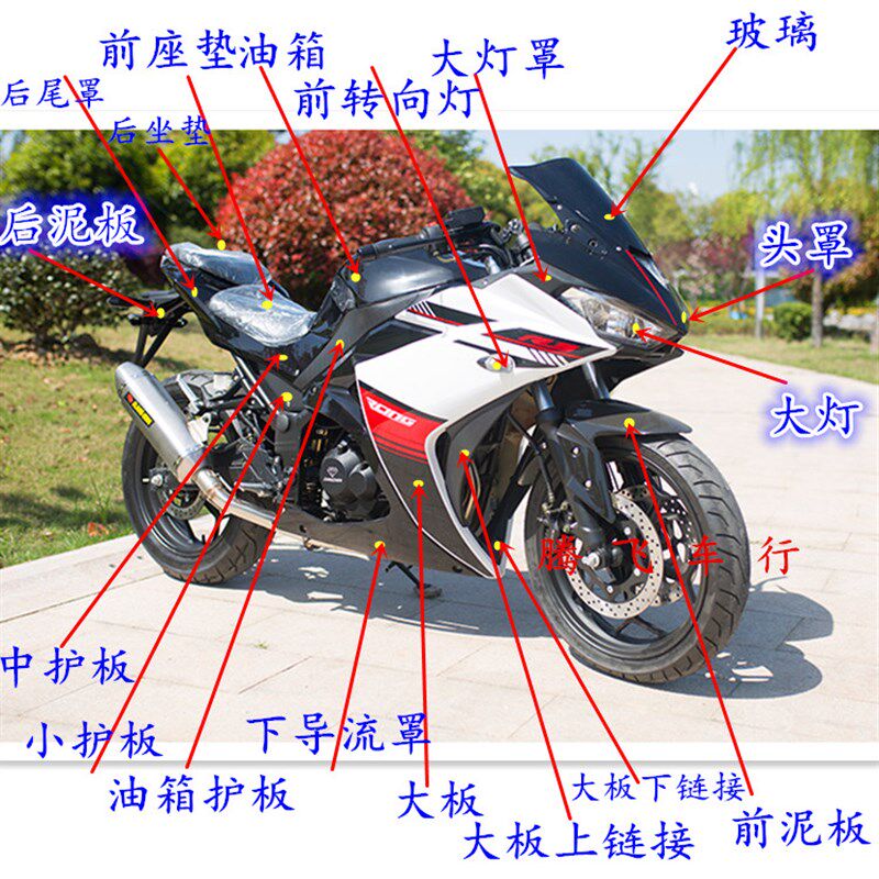 国产R3摩托车跑车外壳小忍者二代幻速/V6/R25/地平线全车车壳配件