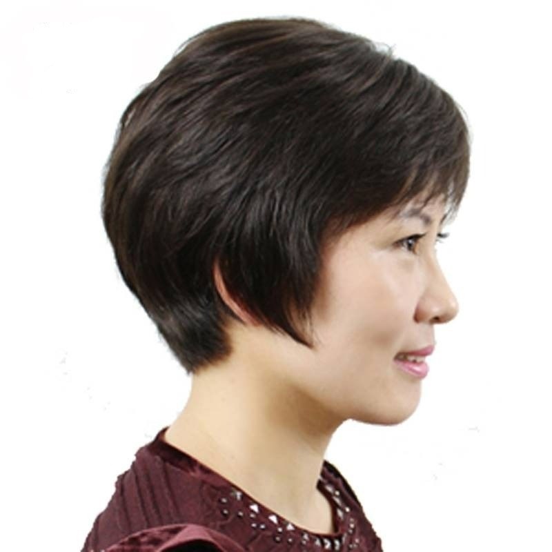 真人发丝全真发假发女短发奶奶假发头套女士光头整顶中老年全真发