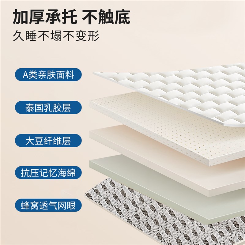 乳胶记忆棉床垫学生宿舍必用单人加厚护腰护脊折叠防滑防潮床褥垫